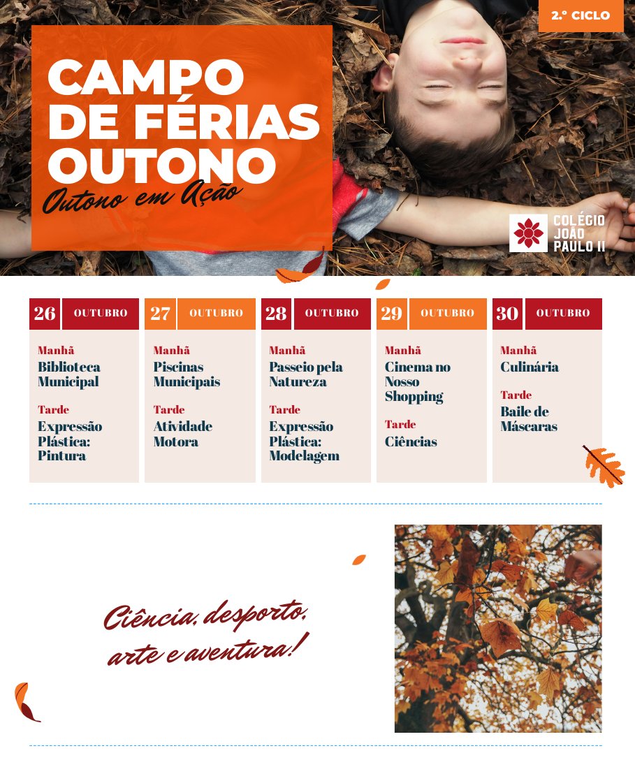 Cartaz: Outono em Ação, 2.º ciclo